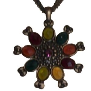 Jeweled Starburst Statement Necklace